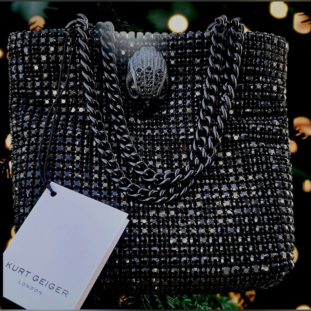 Kurt Geiger NWT Mini Party Tote/Bag All-over Crystals w/ Iconic Bird Head - Picture 9 of 15